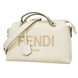 FENDI Way Shoulder Bag White Leather